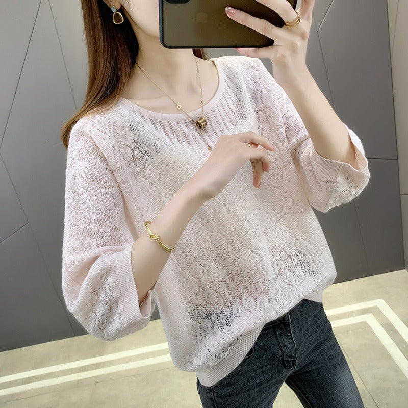 Fashionable All-matching Women's Knitwear Top