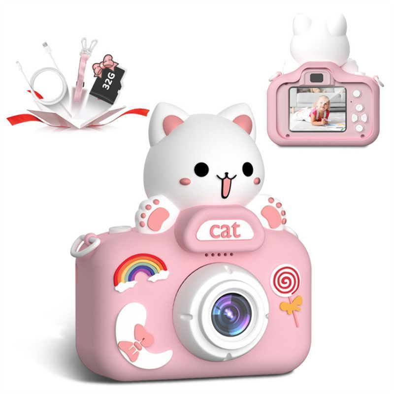 Plastic Children's Camera Big Head Kitten Cartoon Photography