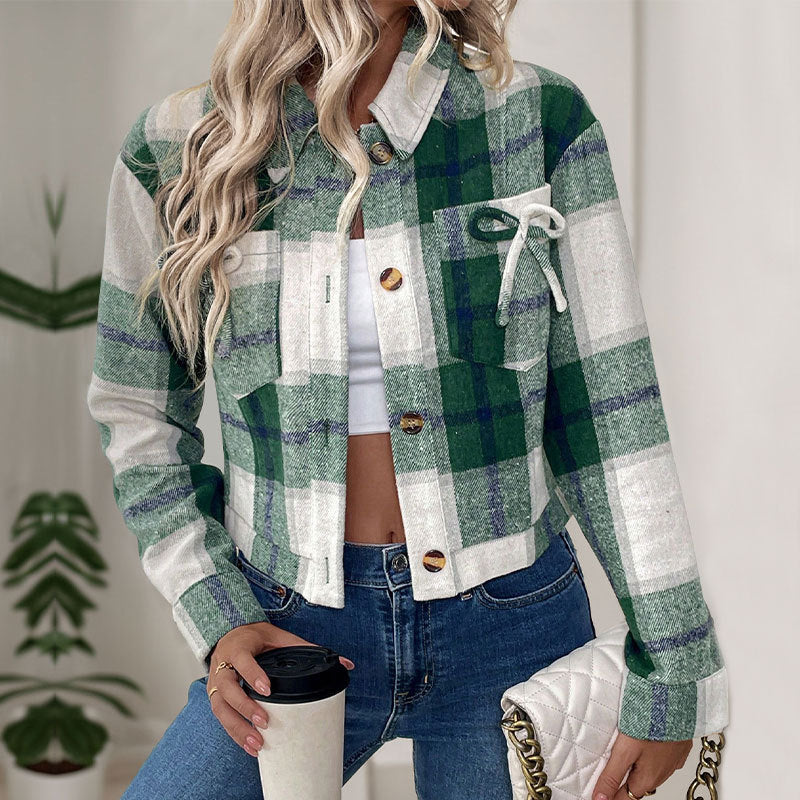 Cardigan Vintage Woolen Bow Coat For Women