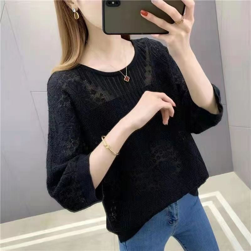 Fashionable All-matching Women's Knitwear Top