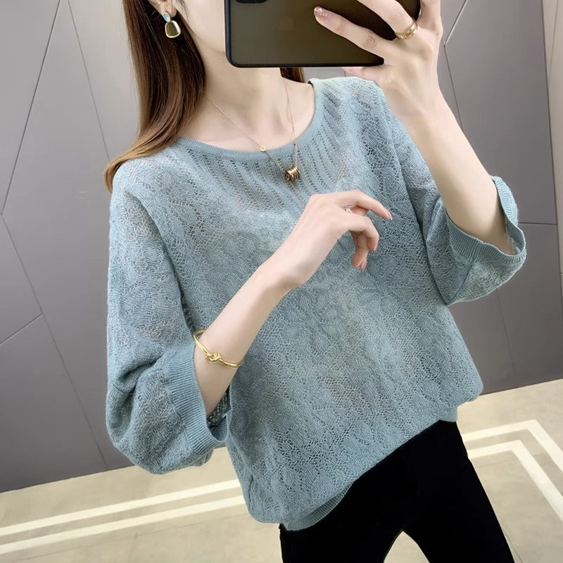 Fashionable All-matching Women's Knitwear Top